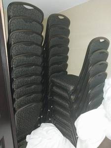 lot 9678 image: Bulk Lot of Stackable Banquet Chairs and Table  - Retail $300