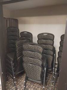 lot 9686 image: Commercial Banquet Chairs and tables  - Retail $240