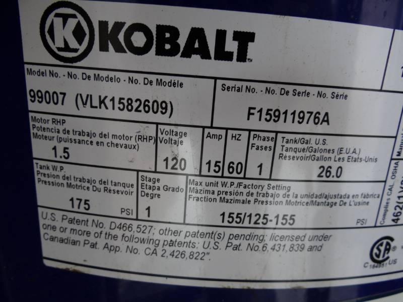 Replacement Parts List - Kobalt SGY-AIR266 Assembly Instructions Manual  [Page 10]