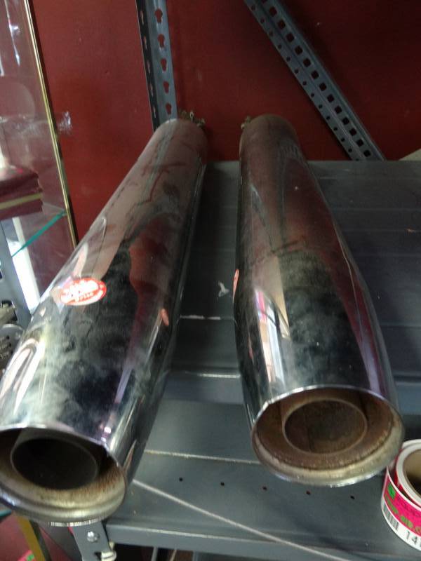 lot 1408 image: Pair Of Motorcycle Mufflers