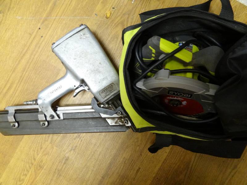 lot 7274 image: Ryobi Corded Circular Saw and Numatic Nail Gun