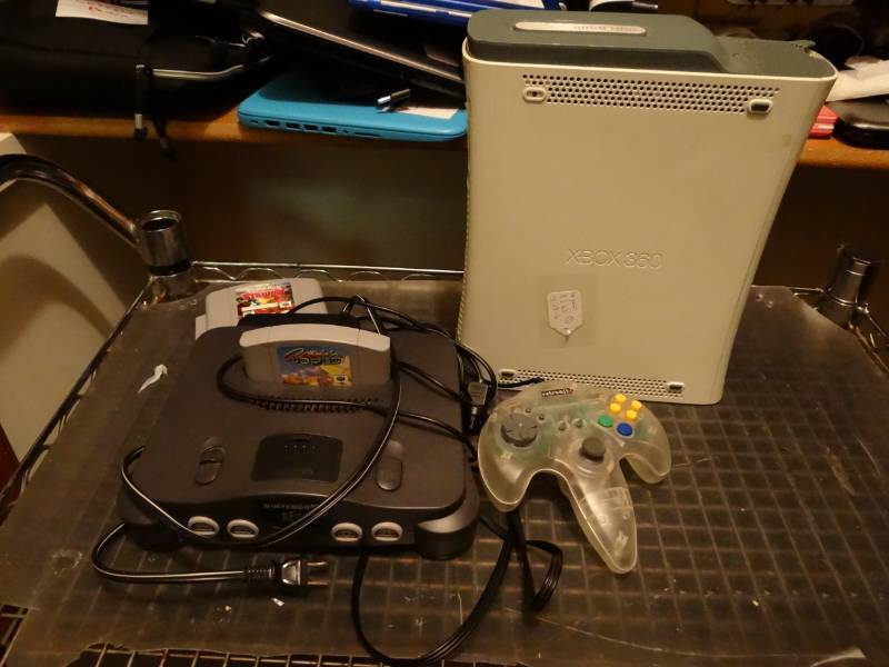 lot 7318 image: Xbox 360 60GB Hard Drive and Nintendo 64 with Controller and 3 Games