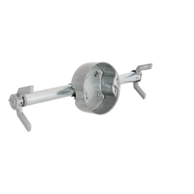 lot 28703 image: Hubbell Raco 936 4 in. Round Retro-Brace Ceiling Fan-Rated Support, 4 in, Gray