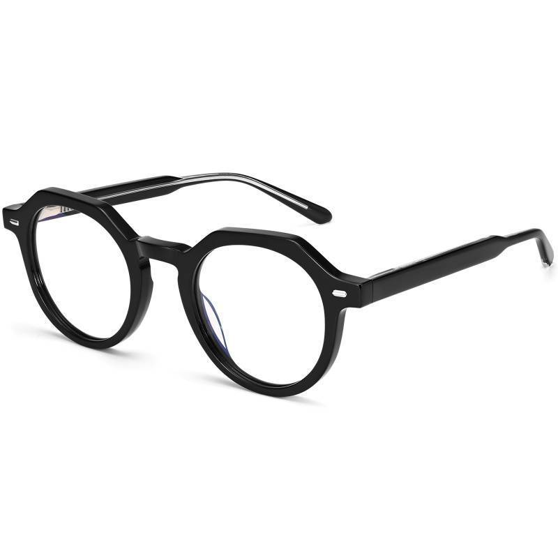 lot 41831 image: Dollger Blue Light Blocking Glasses For Woman Men, Fashion Thick Frame Round Anti Eyestrain & UV Glare Len, For Computer Work Gaming, Black Frame