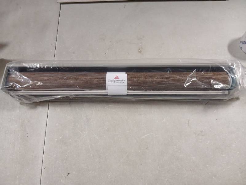 lot 50625 image: Persilux Custom Size Free-Stop Cordless Roller Blinds for Windows Blinds Natural Woven Linen Fabric UV Protection Light Filtering Roller Shades for Windows Privacy Window Shades for Home Linen  23x72 - Brown