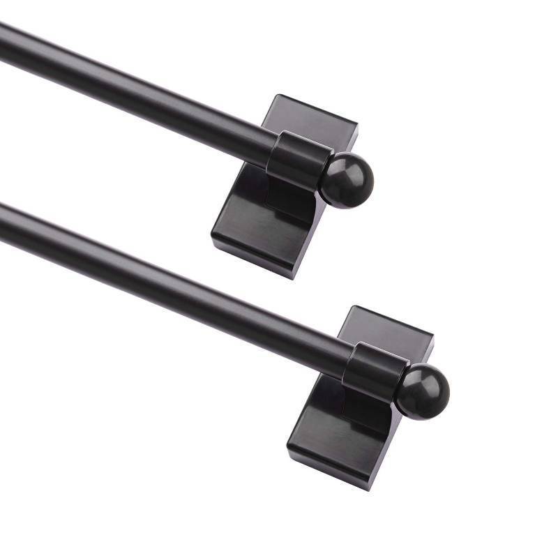 lot 18753 image: BOOM JOG Magnetic Curtain Rods Multi-Use Adjustable Appliance Metal Doors Magnetic Rods, 9-16 Inch, 12 Inch Diameter, 2 Pack,Black