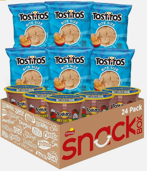 lot 18942 image: Tostitos Bite Size Rounds Snack Bags with Chunky Salsa Cups 12 Each 24pcs Total