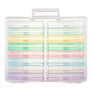 lot 23499 image: CraftGenes Photo Organizer, 16 inner 4x6 Photo Storage Containers with Handle for Crafts Scrapbooking Stationery, Seed, Sewing Supplies, Arts Supply(Candy-Colored)