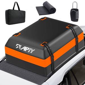 lot 23501 image: APTY Car Rooftop Cargo Bag Carrier, 16 Cubic Feet Soft Roof Top Luggage Bag for All Vechicles withWithout Racks - with Waterproof Zip, Luggage Lock, Anti-Slip Mat, Door Hooks, Storage Bag