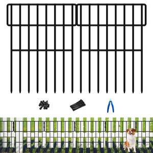 lot 23502 image: ULIOK Animal Barrier Fence, 25 Panels No Dig Fence, 27ft(L) x 17in(H) Dog Fencing Rabbit Fences, 1.52in Spike Spacing Rustproof Metal Fences Border for Outdoor Yard with Cable Ties and Cutting Plier