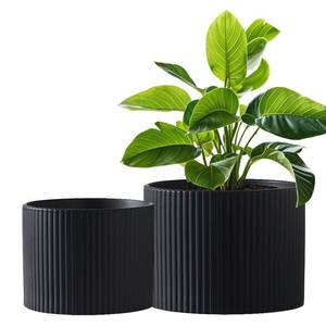 lot 23503 image: Swkien Ceramic Plant Pots, 8.1  6 Inch Planters for Indoor Plants, Modern Flower Pots for Plants with Drainage, Medium Cylinder Flower Pots for Indoor Plants, House Plants, Matte Black