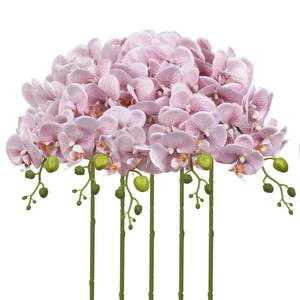 lot 23510 image: IPOPU Dusty Pink Flowes Glitter Artificial Orchids Flowers 5PCS Faux Orchid Stems Phalaenopsis Branches Floral Centerpieces for Tables Wedding Decorations for Reception (Dusty Pink)