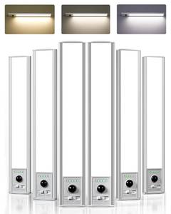 lot 23529 image: EZVALO 12inch Under Cabinet Lighting Wireless with Battery Indicator, 2500mAh Rechargeable Motion Sensor Light Indoor, 96 LED Under Counter Lights for Kitchen Closet, 3 Color Temps, Dimmable, 6 Pack