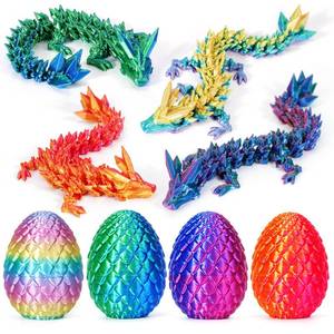 lot 23564 image: TBOLINE 4PCS 3D Printed Dragon Egg, Articulated Crystal Animals Fidget Toy Kid, Small 3D Printer Dinosaur Dino Eggs Toy Easter Gifts for Kids Boy Girls (4-Piece-C)