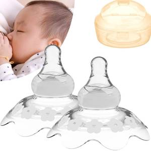 lot 32117 image: YIYEE Nipple Shields for Nursing Newborn 2 Count, Upgraded for Protecting Inverted & Sore Nipples, Assisting Latch Difficulties, Great for Breastfeeding Mothers, Carrying Case Included