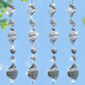 lot 32120 image: Stainless Steel Bird Deterrents for Outside,3D Wind Spinners Outdoor Decor,12 Discs Reflective Bird Scare Discs 4 Set Bird Reflectors to Keep Woodpecker Pigeon Away from House Window Patio Yard Porch