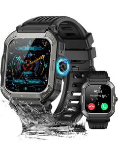 lot 32122 image: Military Smart Watches for Men (AnswerMake Calls),1.91 Fitness Smart Watch for Android and iPhone,IP68 Waterproof Fitness Tracker with Step CounterSleep Monitor110 Sport Modes,Smartwatch for Men