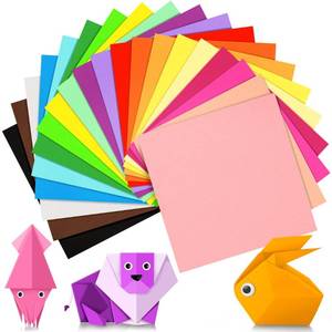 lot 32135 image: IOOLEEM Origami Paper, 200 Sheets, 20 Colors, 6 Inch Square, Double Sided Colored paper.