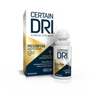 lot 32148 image: Certain Dri Prescription-Strength Clinical Antiperspirant Roll-On for Hyperhidrosis - 72-Hour Sweat Protection - Fragrance-Free - Doctor-Recommended for Men & Women - 1.2 fl oz
