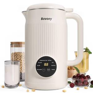 lot 32920 image: Bovoey Nut Milk Maker Machine, Automatic Nut Milk Maker Almond Homemade Milk, Plant-Based Milk Almond Milk Maker, 40oz Soy Milk Maker Delay StartSelf CleanBoil WaterKeep Warm (White)