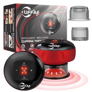 lot 32927 image: UFFAE 5-in-1 Electric Cupping Therapy Set, Smart Cupping Therapy Massager, 12 Levels of Suction Strength and Temperature Control for Targeted Pain Relief, Portable Electric Cupping Device