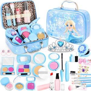 lot 33965 image: INNOCHEER Pretend Makeup For Toddlers, Toy Play Makeup Set For Kids 3-5, Toddler Makeup Kit Pretend, Frozen Toys For Kids Fake Makeup, Gifts Toys For 3 4 5 6 7 Year Old Girls (Not Real Makeup)
