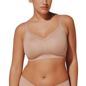 lot 36480 image: ThirdLove 247 Classic Wireless Crossover Minimizer Bra, Full Coverage, No Underwire, Adjustable Straps, Everyday Bras for Women Taupe 36D