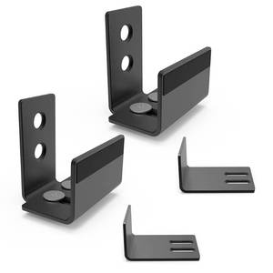 lot 36505 image: SKYSEN 2 Pack Barn Door Bottom Floor Guide, with Extend Bracket- Wall Mounted- Adjustable Bracket- Flush Bottom- Matte Black (711-2)