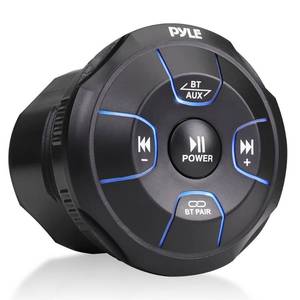 lot 36517 image: Pyle Amplified Wireless Bluetooth Audio Controller - 800 Watt Bluetooth Media Button, Waterproof Marine Receiver Remote Control W AUX, Mount for Car Truck Boat Marine PowerSport Vehicles - PLMRBT19