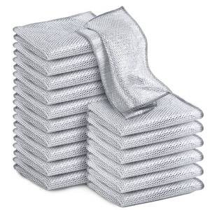 lot 36521 image: Nepactoly 19 pcs Multipurpose Wire Dishwashing Rags, Multifunctional Non-Scratch Scrubbing Pads Kitchen Cleaning Cloths