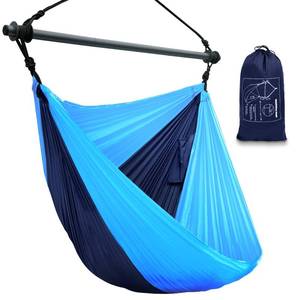 lot 44355 image: Hammock Chair, Portable Outdoor Hanging Rope Swing, Max 500 Lbs, Collapsible and Lightweight Nylon Parachute Hammocks Chair for Indoor, Backpacking, Travel, Backyard, Patio, Hiking (Navy,Blue)