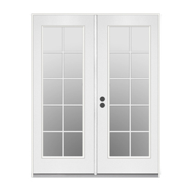lot 2386 image: ReliaBilt 71.5-in 10-Lite Glass Steel French Inswing Patio Door