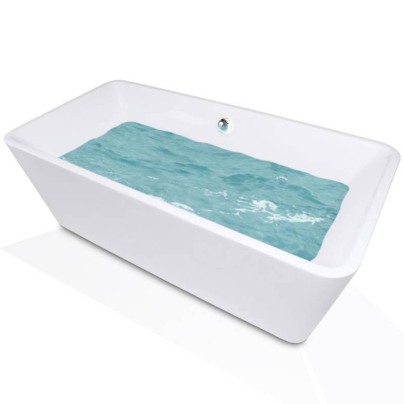 lot 2400 image: AKDY BT0024 67 Luxury White Acrylic Finish Freestanding Soaking Bathtub Spa Tub