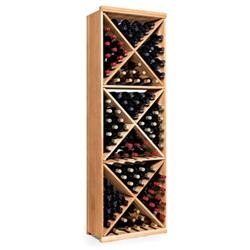 lot 2410 image: Solid Mahogany Natural Finish 132-bottle Diamond Cube Wine Rack Kit Display