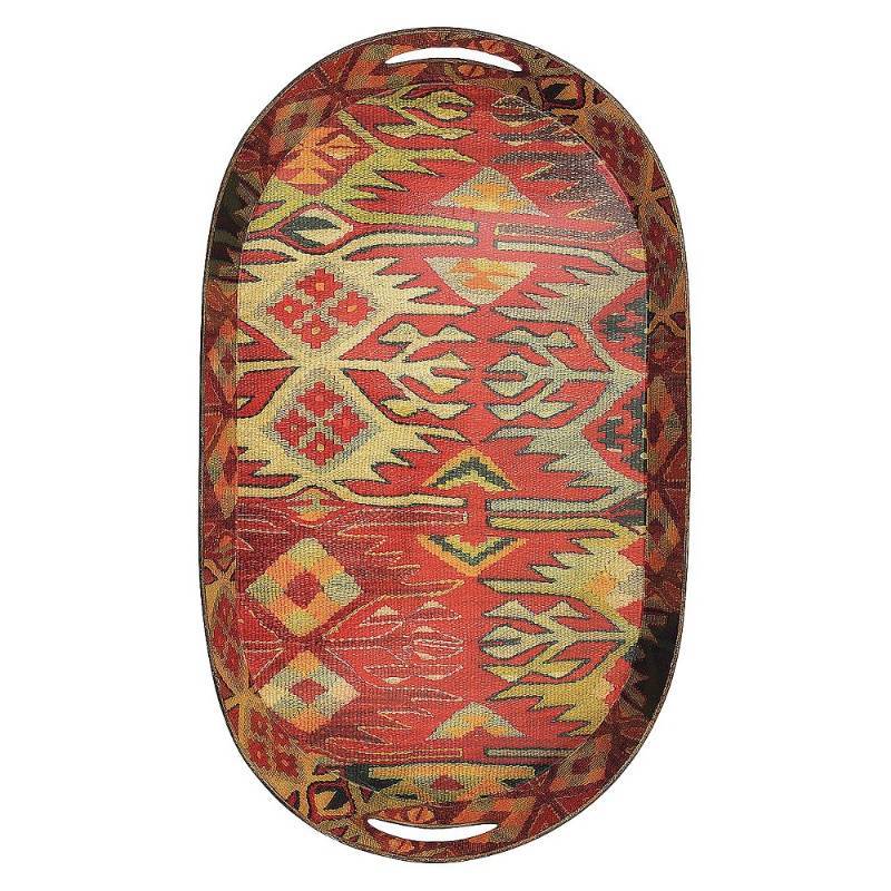 lot 2506 image: Lot of Creative Co-Op Tin Tray with Vintage Kilim Pattern