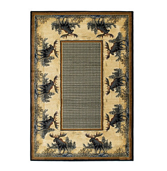 lot 2490 image: United Weavers Hautman Northwood Moose Rug - 311 x 53
