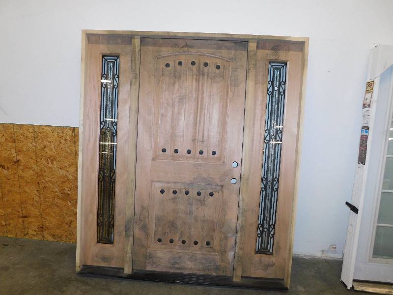 lot 2379 image: Nice Large Solid Wood Entry Door