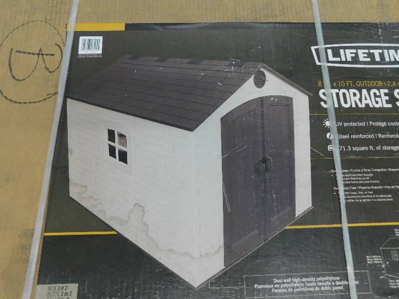 lot 2395 image: Lifetime 8 x 10 Storage Shed