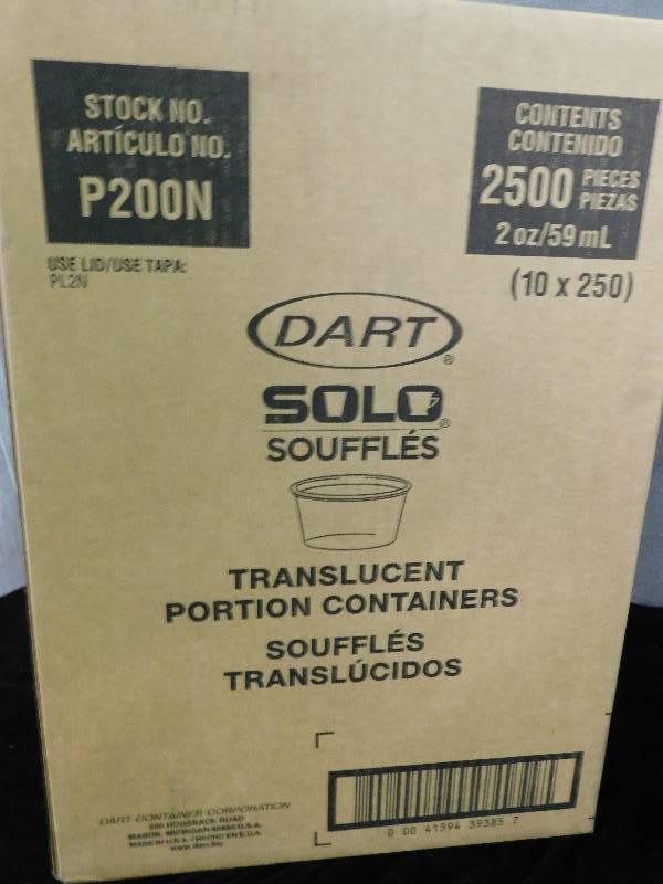 lot 2530 image: Lot of 9 Cases of Solo Souffles Translucent Portion Containers