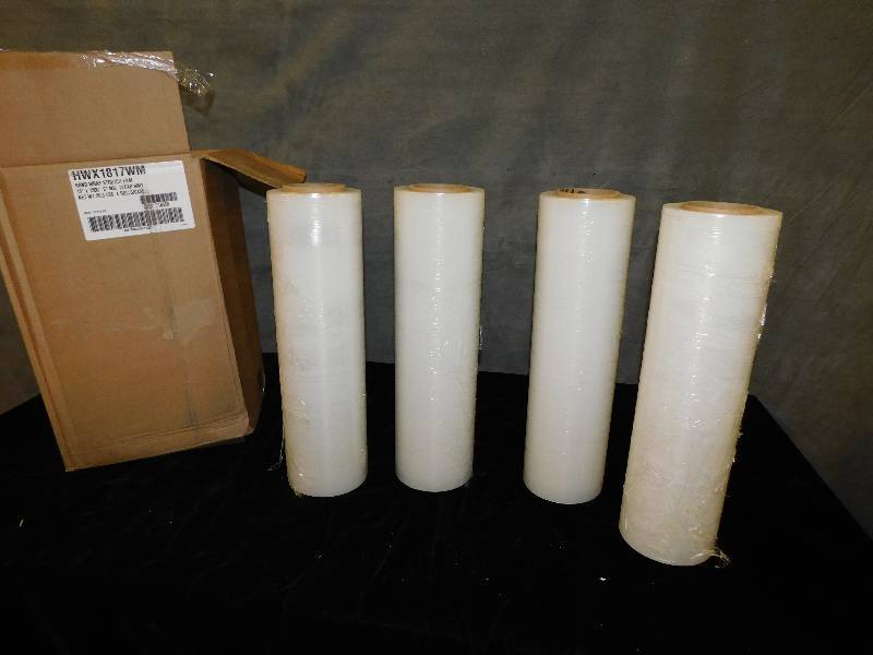 lot 2560 image: Lot of 4 Rolls of Hand Wrap Stretch Film