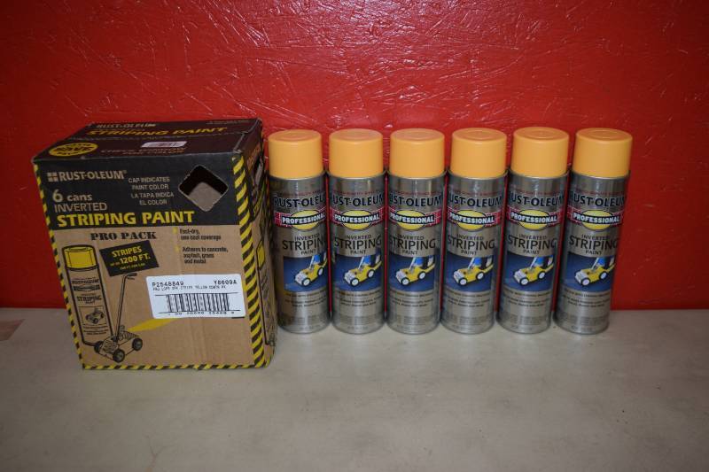 lot 30 image: 6 Cans Rust-Oleum Inverted Striping Paint