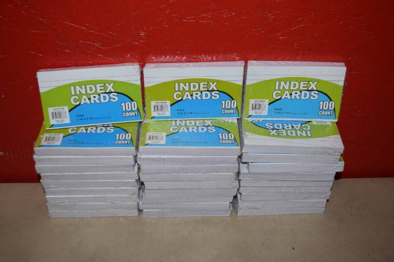 lot 105 image: 30 Packages of 100 3 x 5 Ruled Index Cards