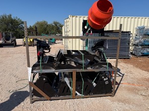 lot 1485 image: 1 Heavy Duty Metal Shelf, 3 row, non painted-ContentsImplements on Shelf not included