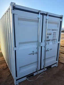 lot 1476 image: Unused 2025 Eleven foot ContainerSecurity Office with window and side door