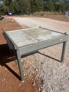 lot 1496 image: Large heavy Duty Plan Tracing Table  Plastic Insert to light items from beneath, very large and heavy