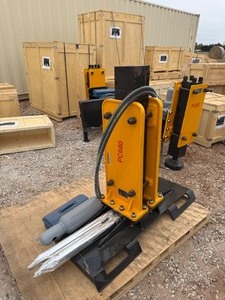 lot 1311 image: Unused 2025 PC680 Hydraulic Skid Steer Breaking Hammer for full size Skid Steer