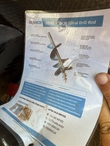 lot 1371 image: Mini Excavator Auger Bit - 12 inch bit only