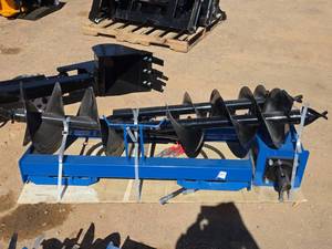 lot 10408 image: Heavy-Duty Skid Steer Auger Attachment with 8, 12, 16 Inch Auger Rods