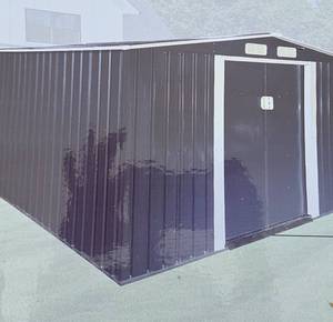 lot 10668 image: Landhonor LHR-MS810 Metal Storage Shed 8x10