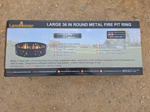 lot 10697 image: LandHonor 36-inch Round Metal Fire Pit Ring